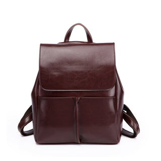 Women's Oil Wax Leather Fashion Casual Retro Backpack