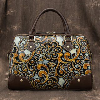 The first layer of leather hand-colored leather handbag