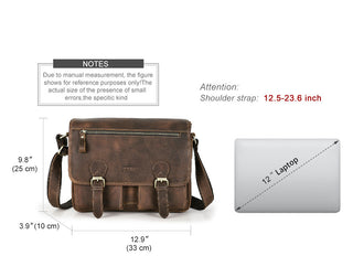 Retro Crazy Horse And Cowhide One Shoulder Crossbody Bag For Men