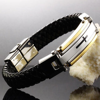 Cross stainless steel bracelet