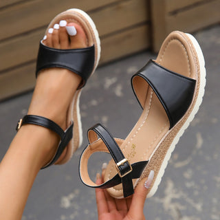 Ankle Buckle Wedges Sandals For Women Summer Platform Shoes