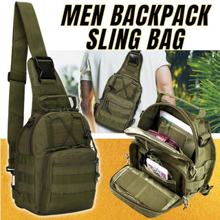 Outdoor Tactical Sling Bag Military MOLLE Crossbody Pack Chest Shoulder Backpack