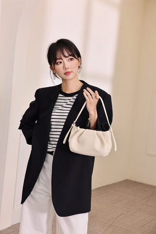 High-Grade One-shoulder Crossbody Underarm Leather Folds Cloud Bag