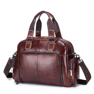 Men's Leather Briefcase Can Be Used For 14-inch Laptop