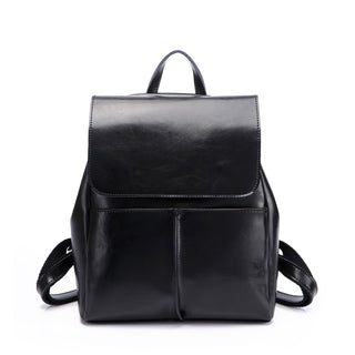 Women's Oil Wax Leather Fashion Casual Retro Backpack