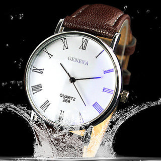 Men's Fashion Blue Roman Literal Quartz Watch