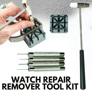 Watch Strap Repair Link Pins Remover Tool Kit Hammer Punch Watch Band Holder