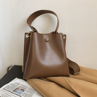 Texture Single Shoulder Bucket Bag Female Literary Versatile