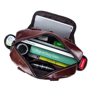 Men's Leather Briefcase Can Be Used For 14-inch Laptop